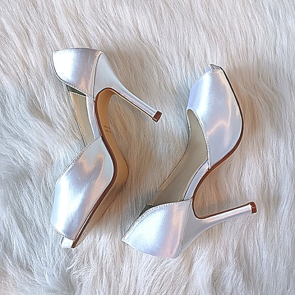 Michaelangelo White Stiletto Christmas New Years Eve Party Shoes Size 6 Heels - Picture 6 of 14